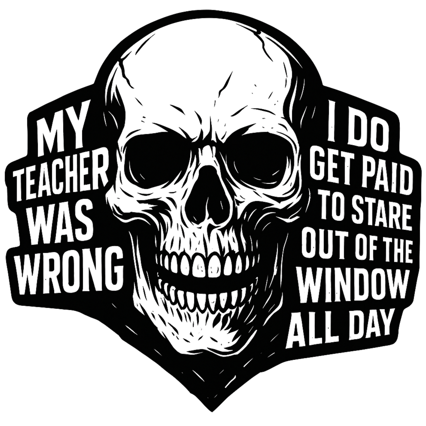 T-SHIRT - Grey: My Teacher Was Wrong – Skull Edition