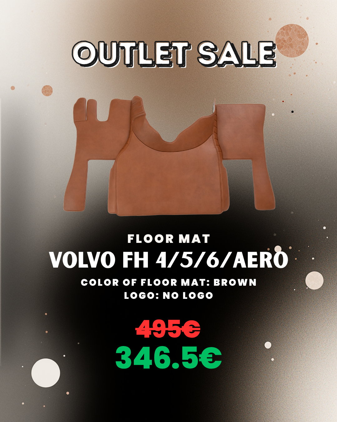 OUTLET Floor Mat for VOLVO FH4/5/6/Aero I Brown - No Logo