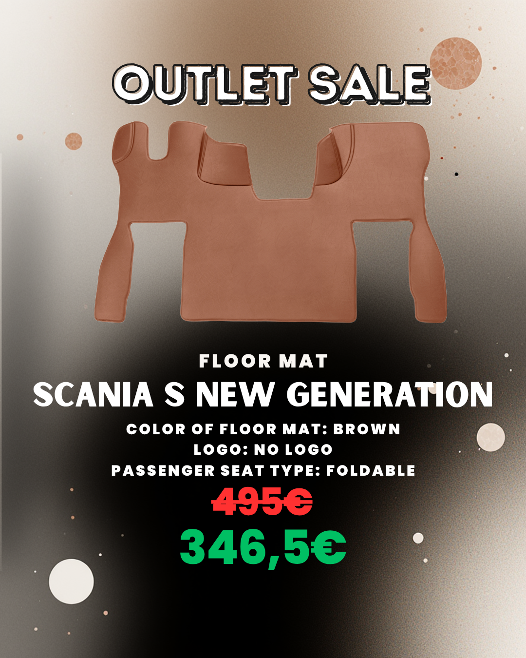 OUTLET Floor Mat Compatible with SCANIA NEW GENEREATION S Brown Foldable