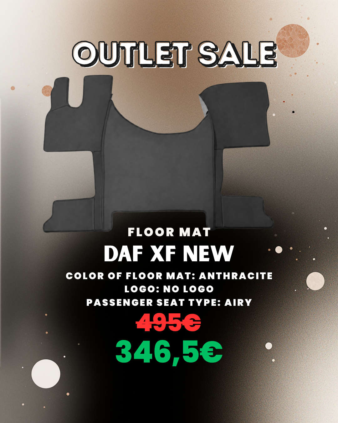 OUTLET Floor Mat Compatible With DAF XF NEW (from 2021) - Anthracite - AIRY