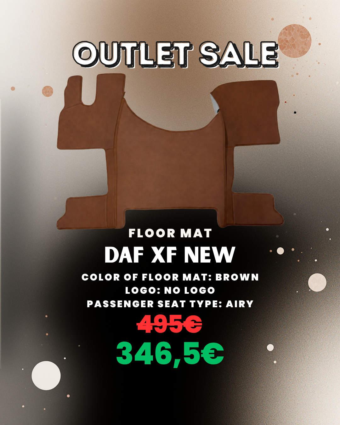 OUTLET Floor Mat Compatible With DAF XF NEW (from 2021) - Brown - AIRY