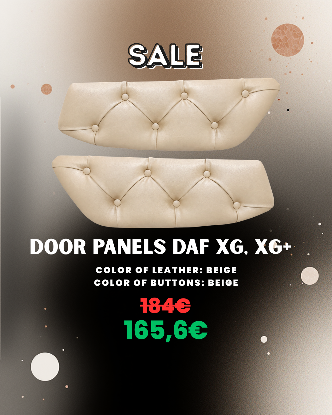 OUTLET - DOOR PANELS Matched With DAF XG, XG+ - Beige - With Buttons