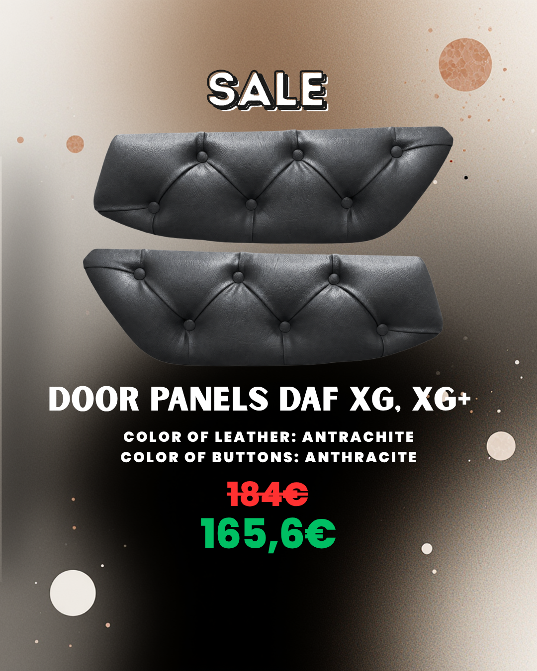 OUTLET - DOOR PANELS Matched With DAF XG, XG+ - Anthracite - With Buttons (Copy)