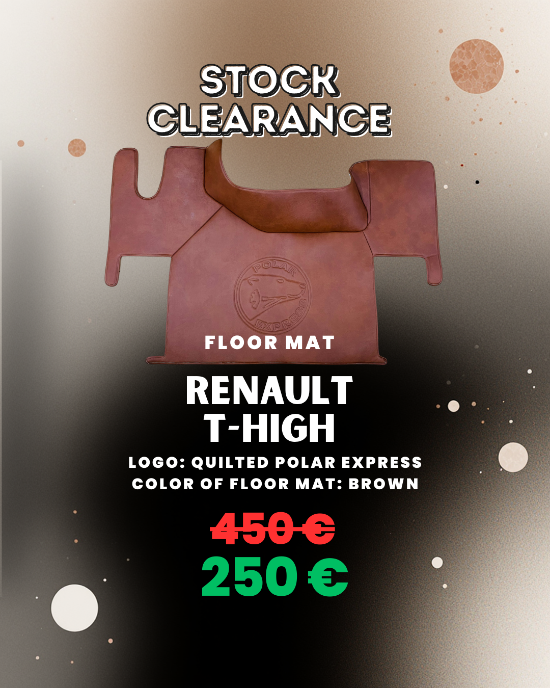 OUTLET Floor Mat for Renault T-High – Brown · Quilted Polar Express Logo