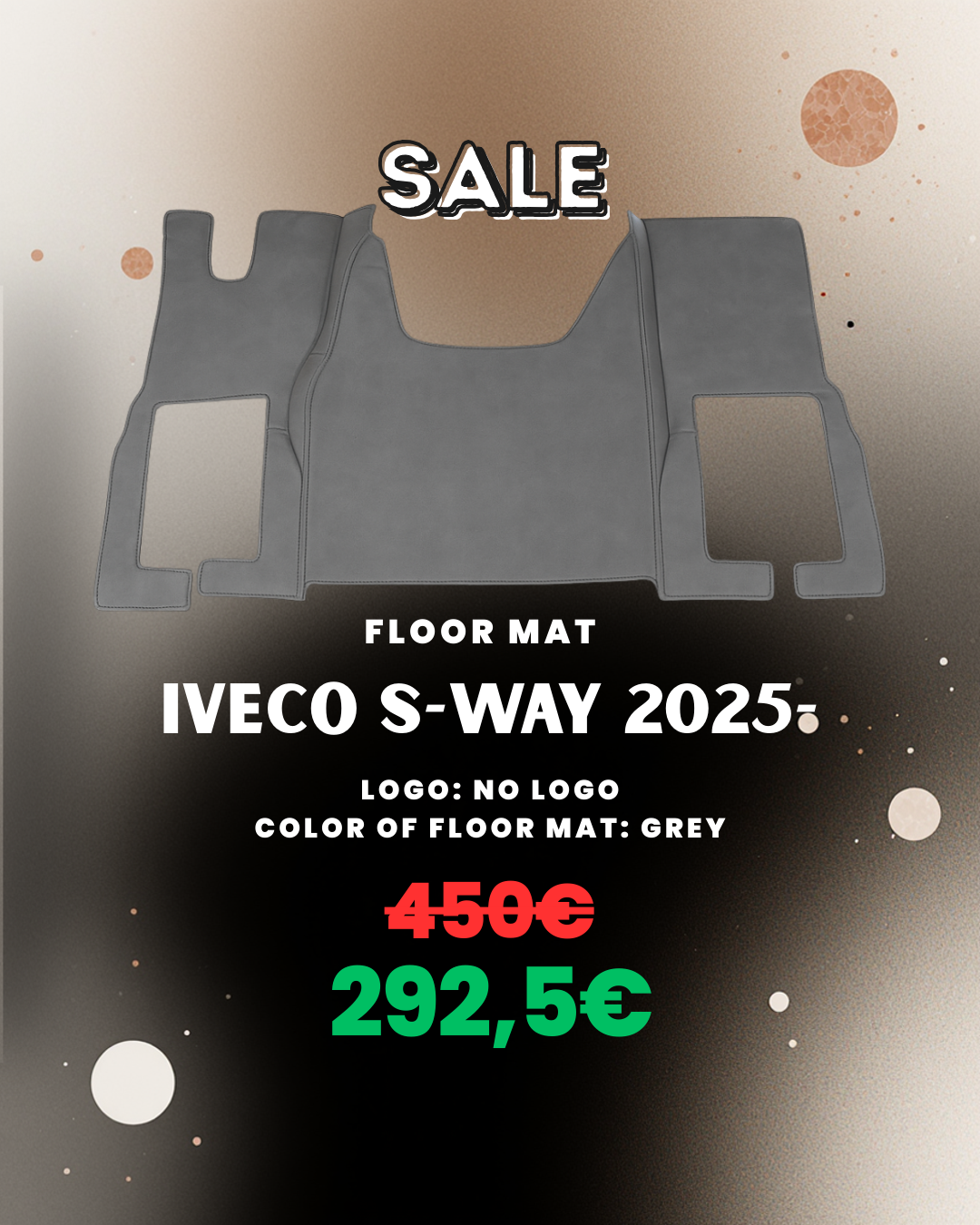 OUTLET Floor Mat for Iveco S-Way - Grey - No logo