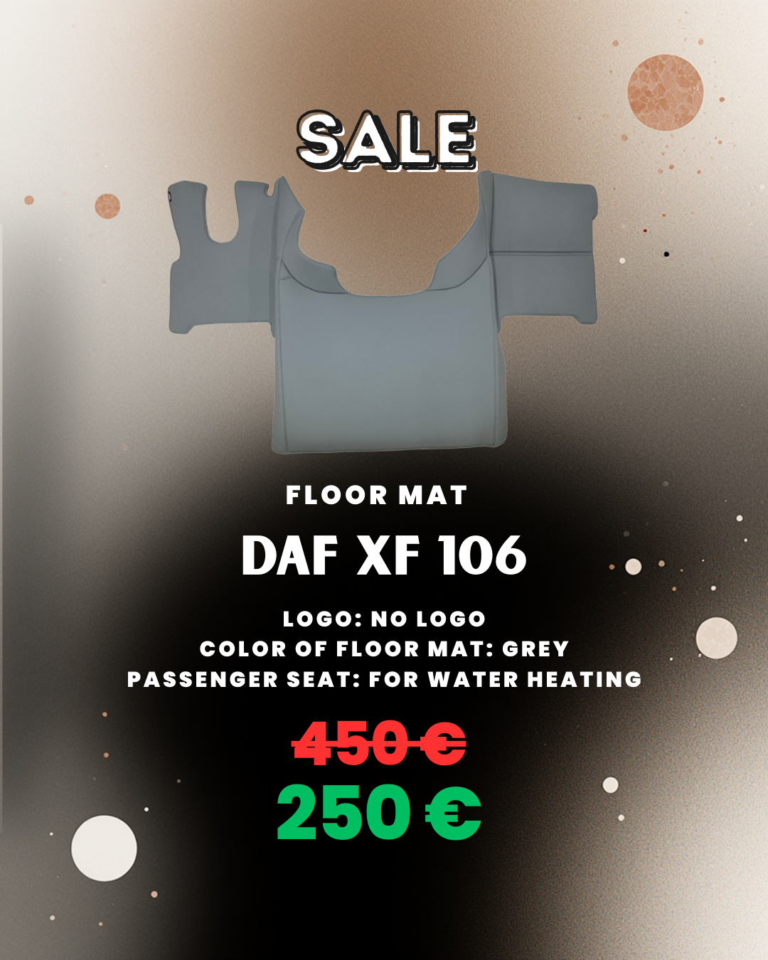 OUTLET Floor Mat for DAF XF 106 – Grey · No Logo