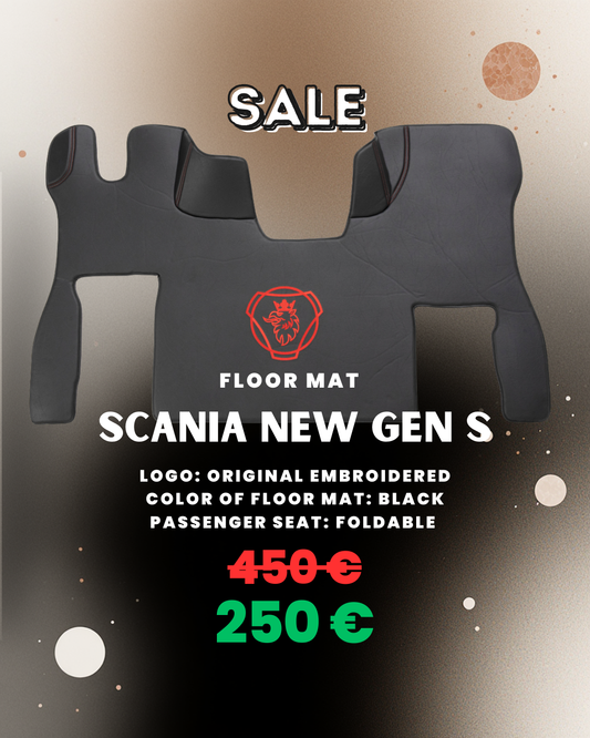 OUTLET Floor Mat for Scania New Gen S – Black · Original Embroidered Logo