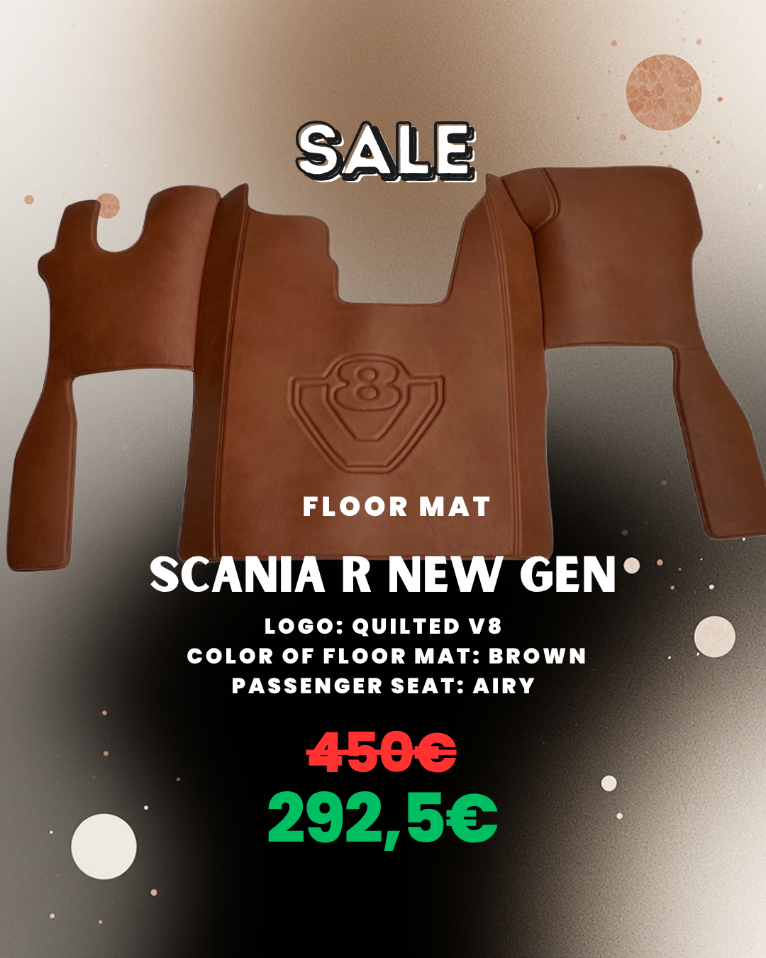 OUTLET Floor Mat for SCANIA R NEW GENERATION (QUILTED V8)