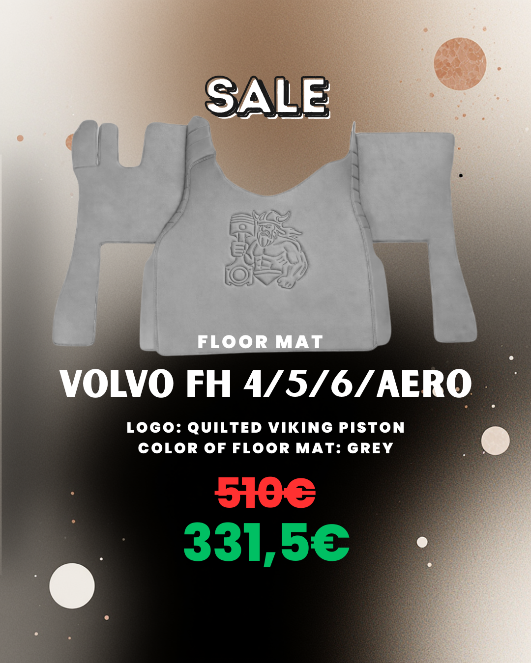 OUTLET Floor Mat for Volvo FH 4/5/6/Aero - Quilted Logo