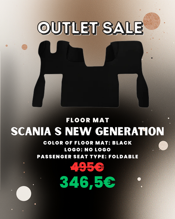 OUTLET Floor Mat Compatible with SCANIA NEW GENEREATION S Black Foldable