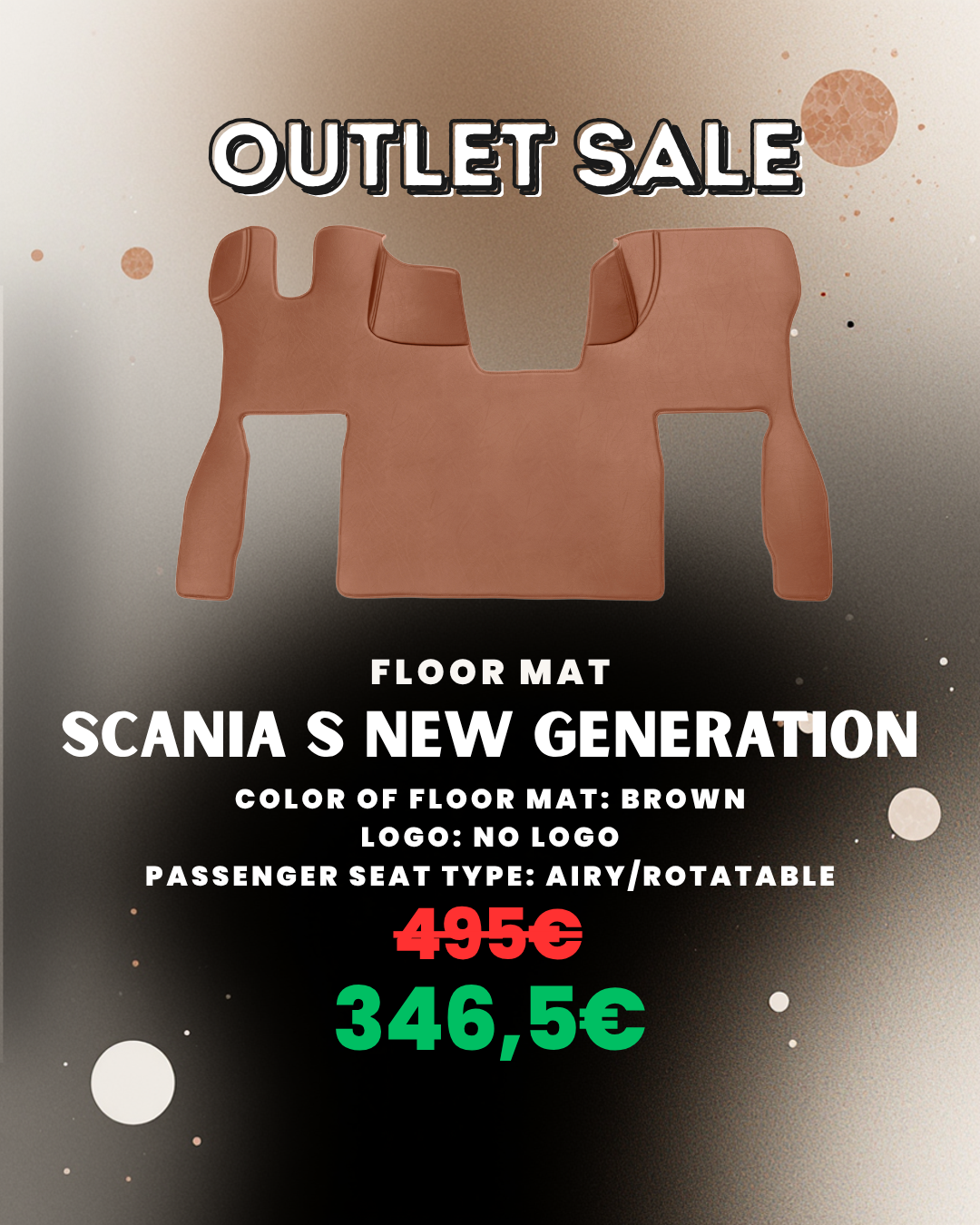 OUTLET Floor Mat Compatible with SCANIA NEW GENEREATION S Brown Airy/Rotatable