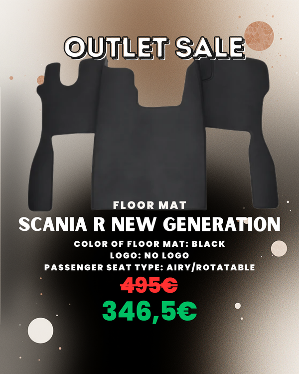 OUTLET Floor Mat Compatible with SCANIA NEW GENEREATION R Black Airy/Rotatable