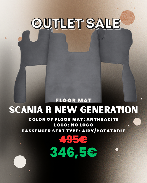 OUTLET Floor Mat Compatible with SCANIA NEW GENEREATION R Anthracite Airy/Rotatable