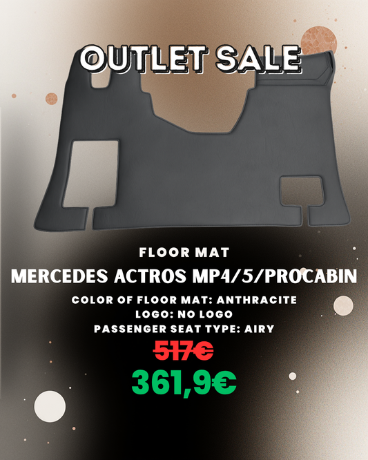 OUTLET Floor Mat for Mercedes Actros MP 4/5/Procabin - Airy - Anthracite - No Logo