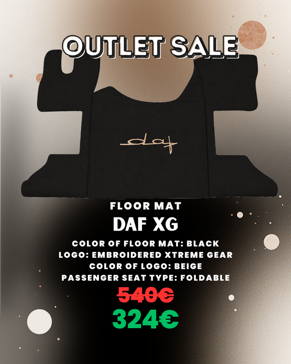 OUTLET Floor Mat Compatible with DAF XG Black Embroidered LOGO