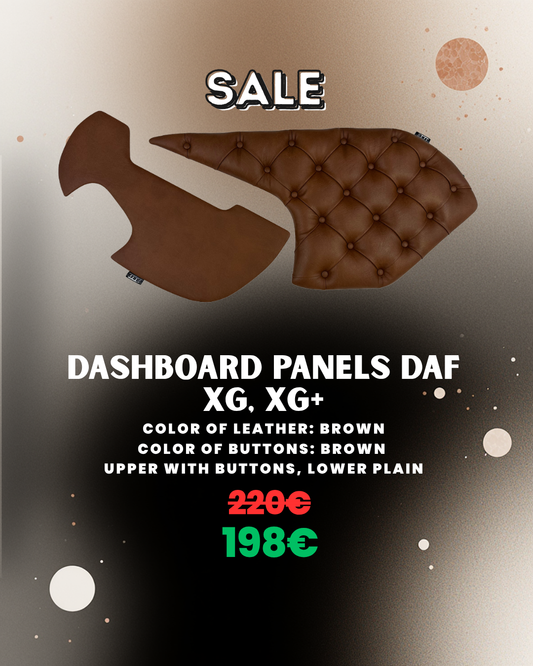 OUTLET – PANNEAUX DE TABLEAU DE BORD ASSORTIS POUR DAF XG ET XG+ – MARRON AVEC BOUTONS