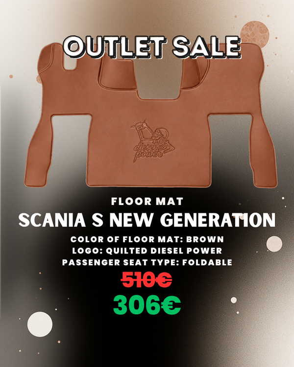 OUTLET Floor Mat for SCANIA NEW GENEREATION S Brown QUILTED LOGO