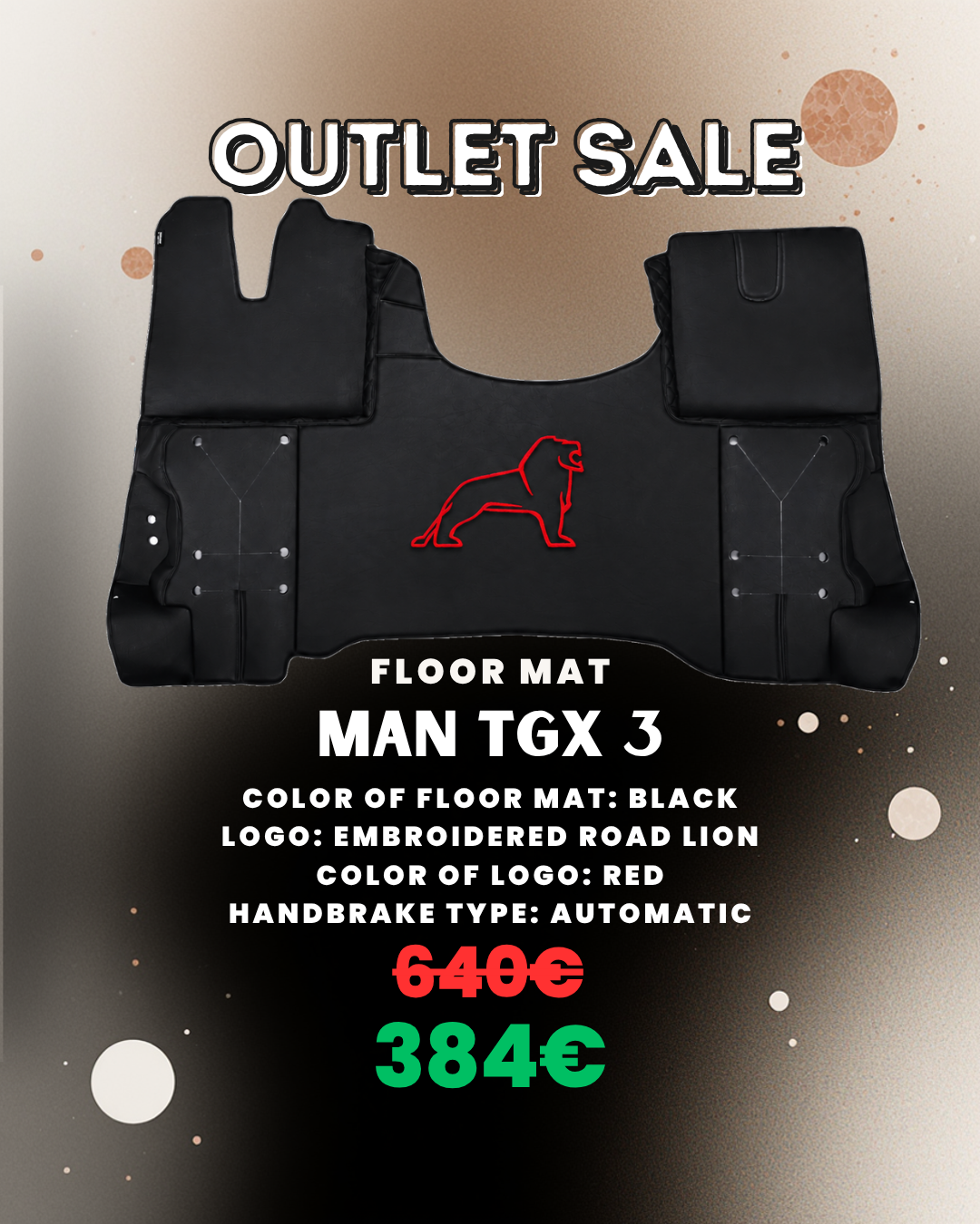 OUTLET Floor Mat for MAN TGX 3 Black Embroidered Logo